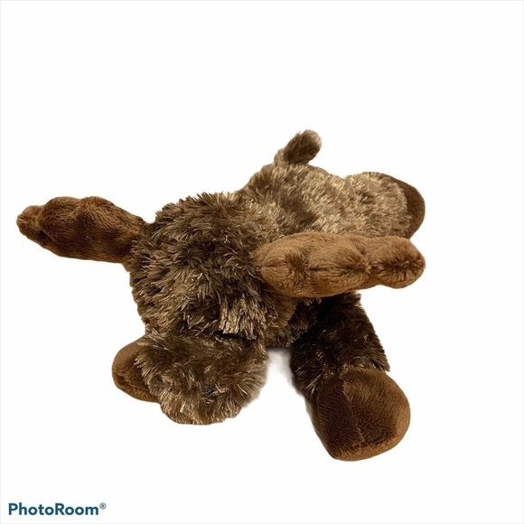 Aurora Plush Moose Brown Stuffed Animal - Picture 1 of 5